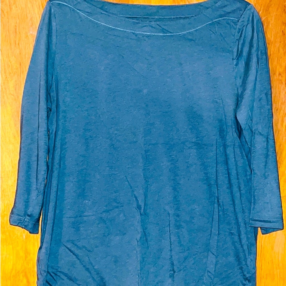 LOFT Green Relaxed Long Sleeve Blouse